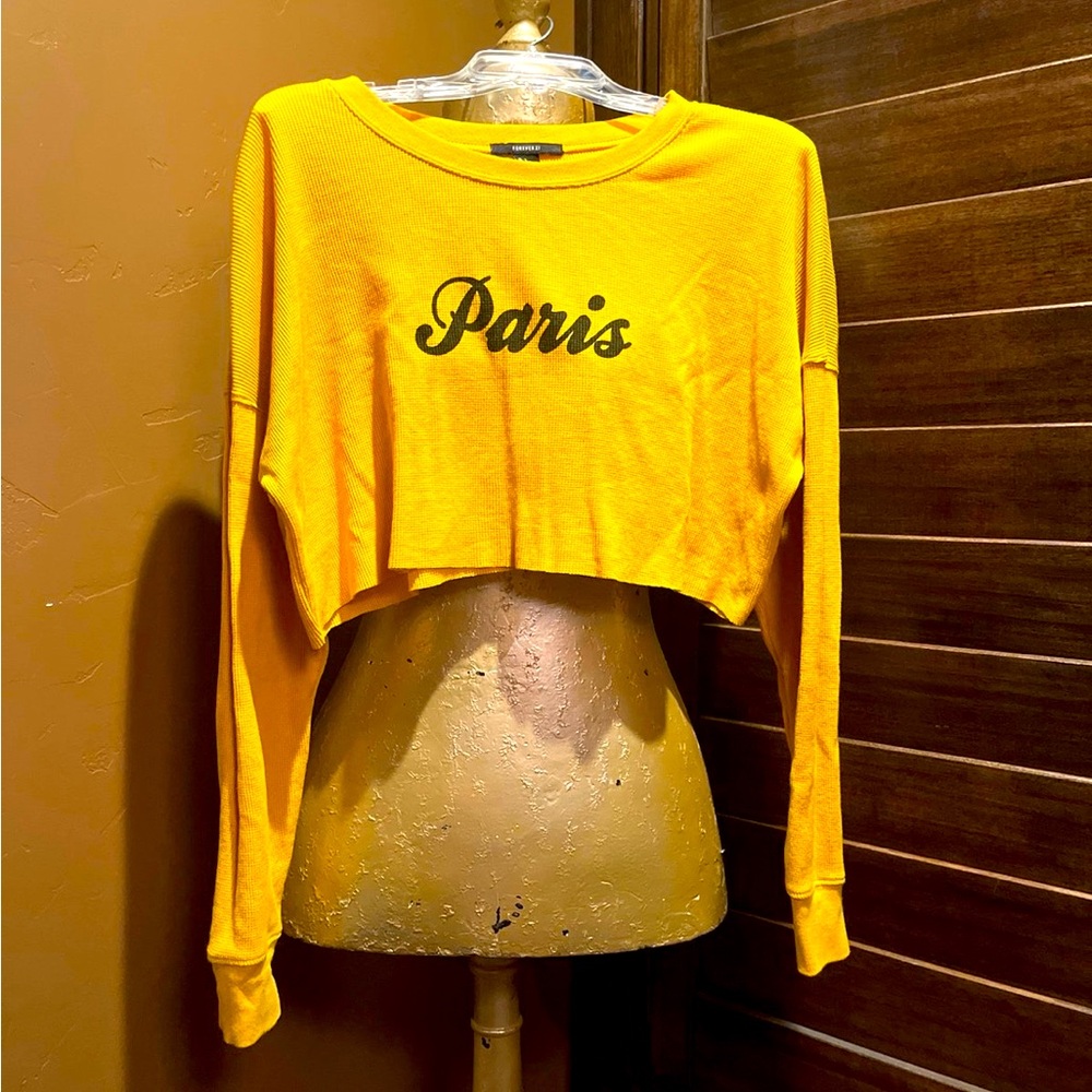 Forever 21 long sleeve thermal crop top